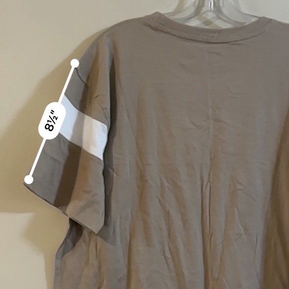 Members Only Colorblock Tan and White Stripe T-Shirt Men’s Size XL - Picture 6 of 8